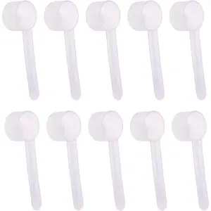 10 count Clear Long Handle Plastic Measuring Spoons Coffee Protein Milk  Scoops Spoon Kitchen Tools (5g)