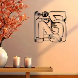 1pc Abstract Faces Metal Wall Art, Abstract Faces Statue Mural, Perfect for Bedroom, Headboard Wall, Gallery Decor, Christmas Decor, Ideal Gift for Art Enthusiasts