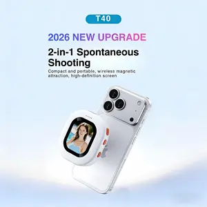 T40 Magnetic Phone Selfie Screen Mirroring Device, HD Real-Time Display, Rechargeable & Portable, Wireless Selfie Remote, Rear Camera Selfie Tool