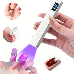 Mini portable LED nail lamp, equipped with digital display, USB rechargeable lithium battery, compact design, suitable for family and travel, is the perfect gift for nail care.