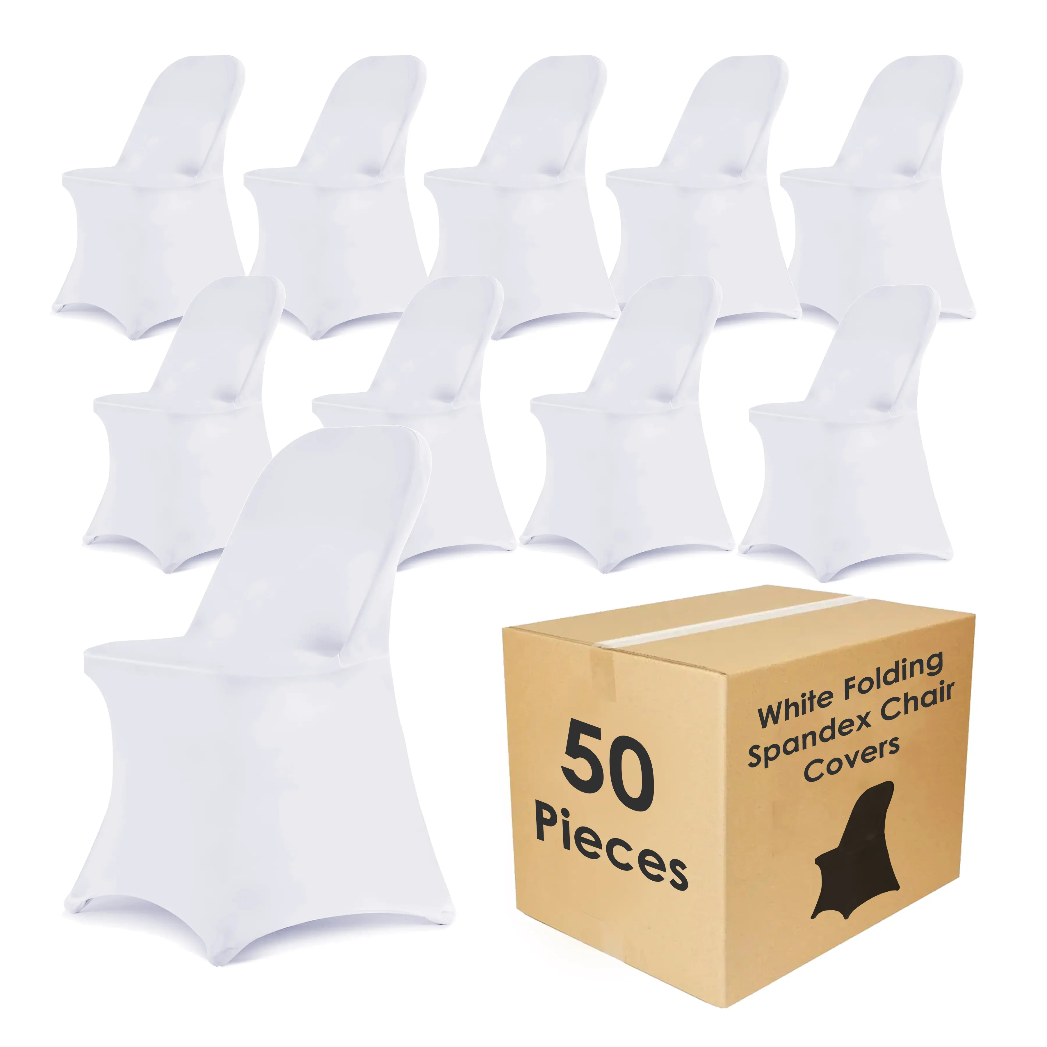 Craft And Party, 10/50pcs Spandex Chair Covers, Stretch Spandex Chair Covers Washable Fitted Chair Slipcovers Protector for Party, Wedding, Holidays, Banquet