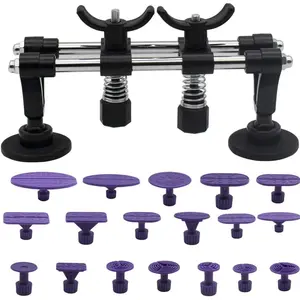 Paintless Dent Repair Tools Bridge Dent Remover with Double Pole Bridge Dent Puller 18PCS Glue Puller Tabs for Car, Door Dings and Hail Damage