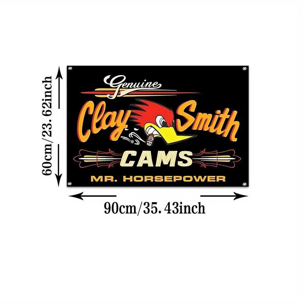 2D Flat Banner 1pc, Mr. Smith Racing Flag, Polyester Print, Plaid Design, Garage Man Cave Outdoor Garden Decor, No Power Needed, Outdoor Banners, Wall Decor Banner, Wall Decor Flags, Decoration Banners