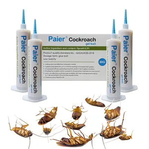 Cockroach Gel Bait, 4 Tubes x 30-Grams, 1 Plunger and 2 Tips, German Roach Insect Pest Control, Indoor and Outdoor Use, Roach Killer Gel for American, German and Other Major Cockroach Species