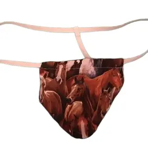 Men's Horse Racing Cowboy Rancher Animal Gstring Thong Underwear  Menswear Cotton Matching