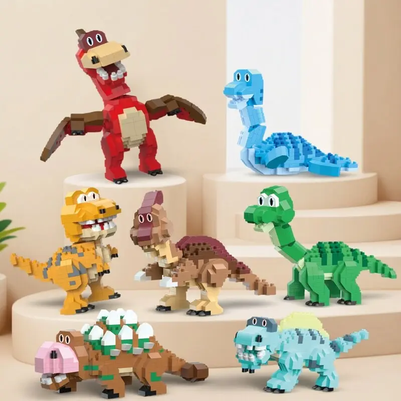 400+pcs Dinosaur Building Block Set, Triceratops Tyrannosaurus Pterodactyl Sword Dragon 3D Puzzle DIY Building Model Kit, Building Block Figure, Decorative Models, Adult Stress Relief Decor Gift, Building Sets