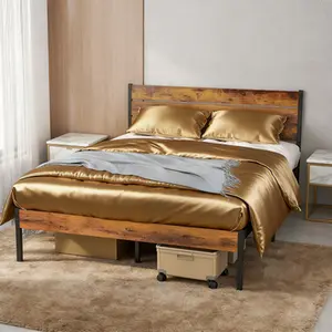 Metal Platform Bed Frame with Headboard & Footboard, 700LBS Weight Capacity, Sturdy Wooden Slats Support, Noise Free, No Box Spring Needed, Easy Assembly for Bedroom Furniture