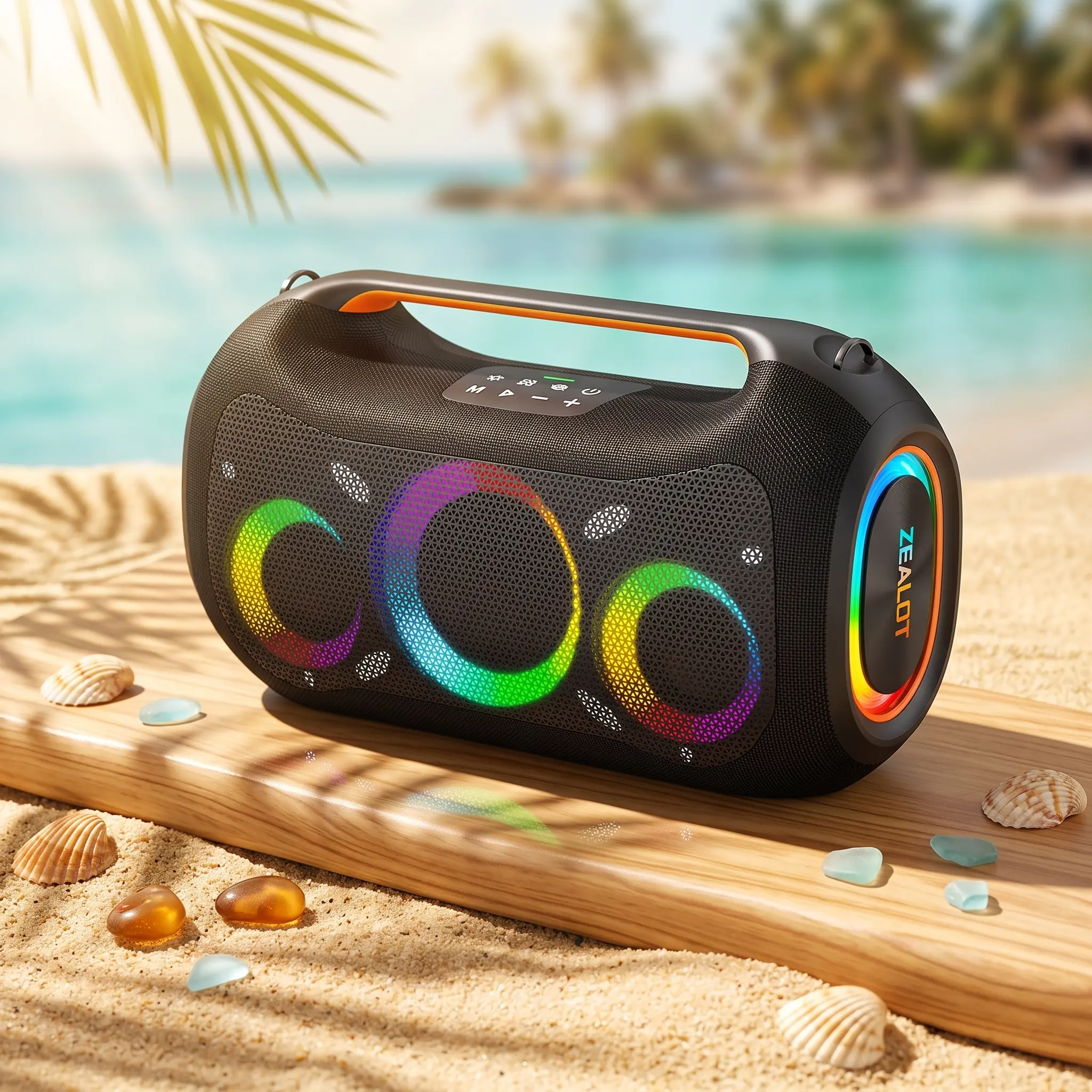 【ZEALOTs】400W Maximum Power Portable Wireless Bluetooth Speaker, Hi-Fi Stereo Sound, TWS Pairing, USB/TF Card/AUX/Bluetooth, Powerful Bass Speaker for Home, Party, Camping & Outdoor