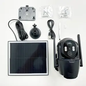 4g Lte Cellular Trail solar powered Cameras 2k 360 °   View Camera  Color Night Vision Ip65 Waterproof No WiFi, PIR Motion activate Detection,Siren,Color Night Vision, SD/Cloud Storage Includes 4G Data Card ( Free 7days Data)