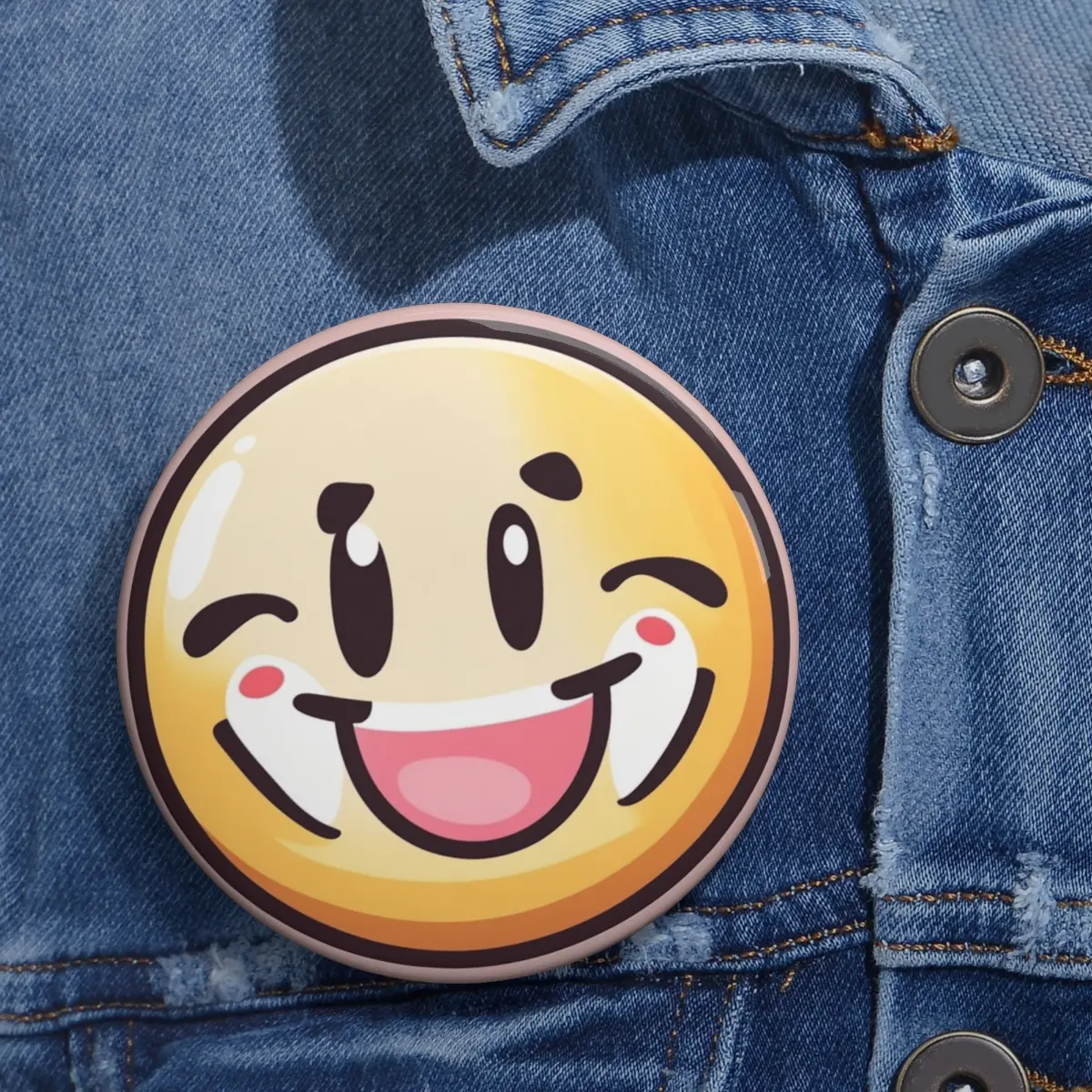 Retro Smiley-Custom Pin Buttons