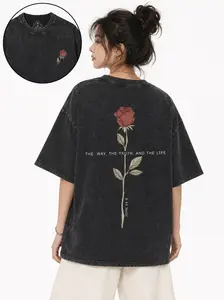 The Way The Truth And The Life John 14:6 Christian Shirt, Vintage Rose Faith Graphic Tee, Biblical Scripture T Shirt, Religious Christian Gift, Oversized Washed Unisex Apparel