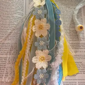 Bible Tassel Bookmark with Colorful Flowers and Lace Accents for Book Lovers