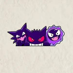 Gengar Decal Sticker, Anime Decal, Vinyl waterproof sticker | Gift for Game lovers
