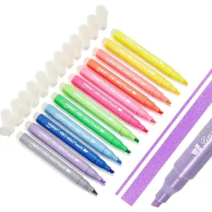 12 count Golden Glitter Highlighters,Glitter Highlighter Markers,Highlighters  Colors,No Bleed Chisel Tip, for Journal Planner,  Highlighter, Notebook