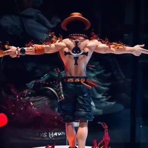 Eis Action Figure Flame Effect Beard Tattoo Rock Platform Desktop Decoration Ornament, Anime Collectible Model Toy