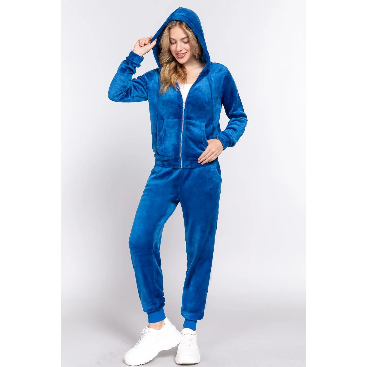 Active USA Plush Faux-Fur Hoodie & Jogger Set