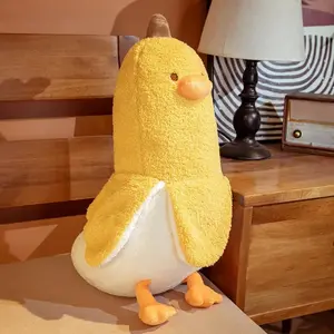 Kawaii Banana Duck Plush Toy Soft Sleeping Pillow Cute Animal Cushion for Sofa Bed Decor
