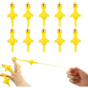 New10 Pack Slingshot Chicken,Slingshot Chicken Rubber Flick Flying Chicken,Funny Christmas, Flingers Stretchy Game for Boys and Girls Party Favor School Activity Fun Present