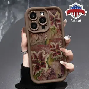 Phone Case Soft Case for iPhone 17 Air 16 Pro Max 15 14 Plus 16E 13 12 Mini 11 Promax X XS XR xsmax Plus Shockproof Drop Protection Rugged Durable Lily Silicone Cover