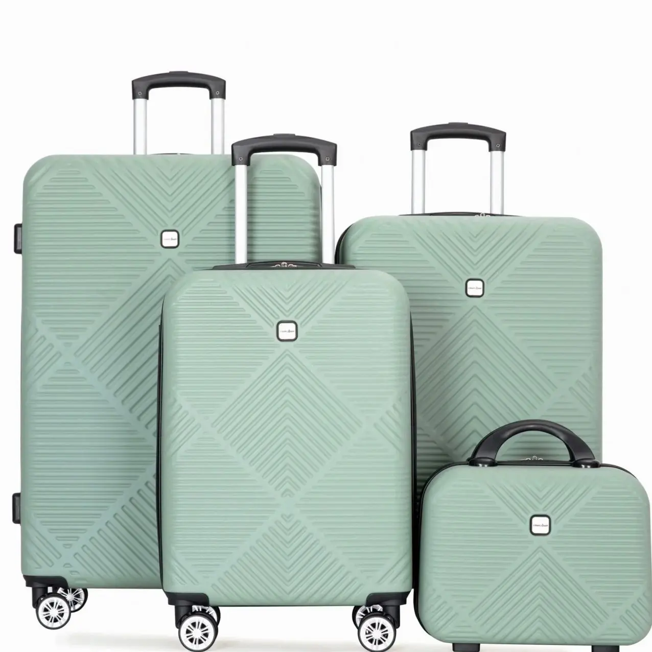 4 Piece Luggage Set 14 20 24 28 Inch Hardside Suitcase Set Spinner Wheels Lightweight Carry On Travel Luggage Olive Green
