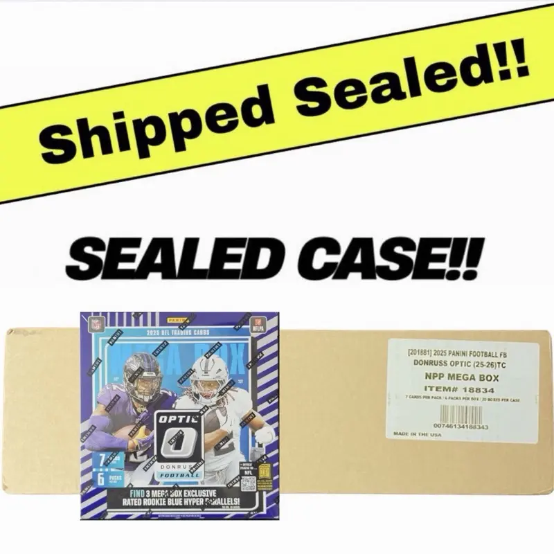 [SEALED CASE] 20x 2025 NFL Donruss Optic Mega Box - Downtown! - Panini Collectible Football Sports Trading Cards