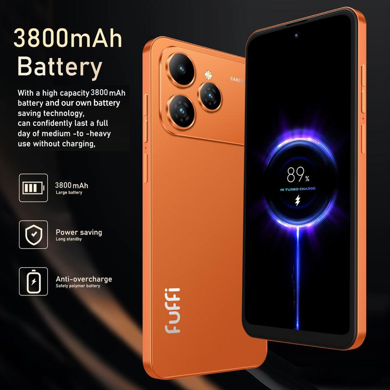 FUFFI M17 Pro Smartphone, 6.56-Inch Screen, Dual SIM Card, 4GB RAM + 64GB Storage, Android 12.0, 3800mAh Battery, 5 MP + 13 MP Camera, Fashionable Android Cell Phone, Touch Screen Phone