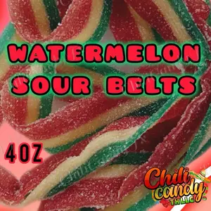 4oz Sour Watermelon Belts Candy Snack Sweet Treats Dulces Sandia Chili Candy Tx