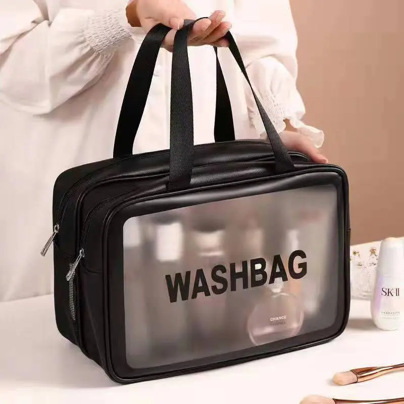 Portable Travel Clear Storage Bag Organizer Bags Waterproof Washbag Travel Makeup Pouch Cosmetics Organizer Transparent Cosmetic Cases Transparent Vanity Bag Makeup Storage Bag