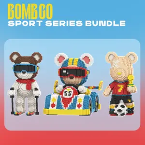 【Bombgo Value Bundle】 Pixel Kart Racing Bear Building Block Set of 3 Bears Educational Toy for Kids Birthday & Christmas Gift Trendy Decoration Family Bonding BlackFriday Christmas
