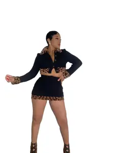 Knitted Night Skirt Set - Above the Knee 100% Acrylic Cropped Knit Top with Sherpa Collar & Button Closure Mini Skirt with Elastic Band