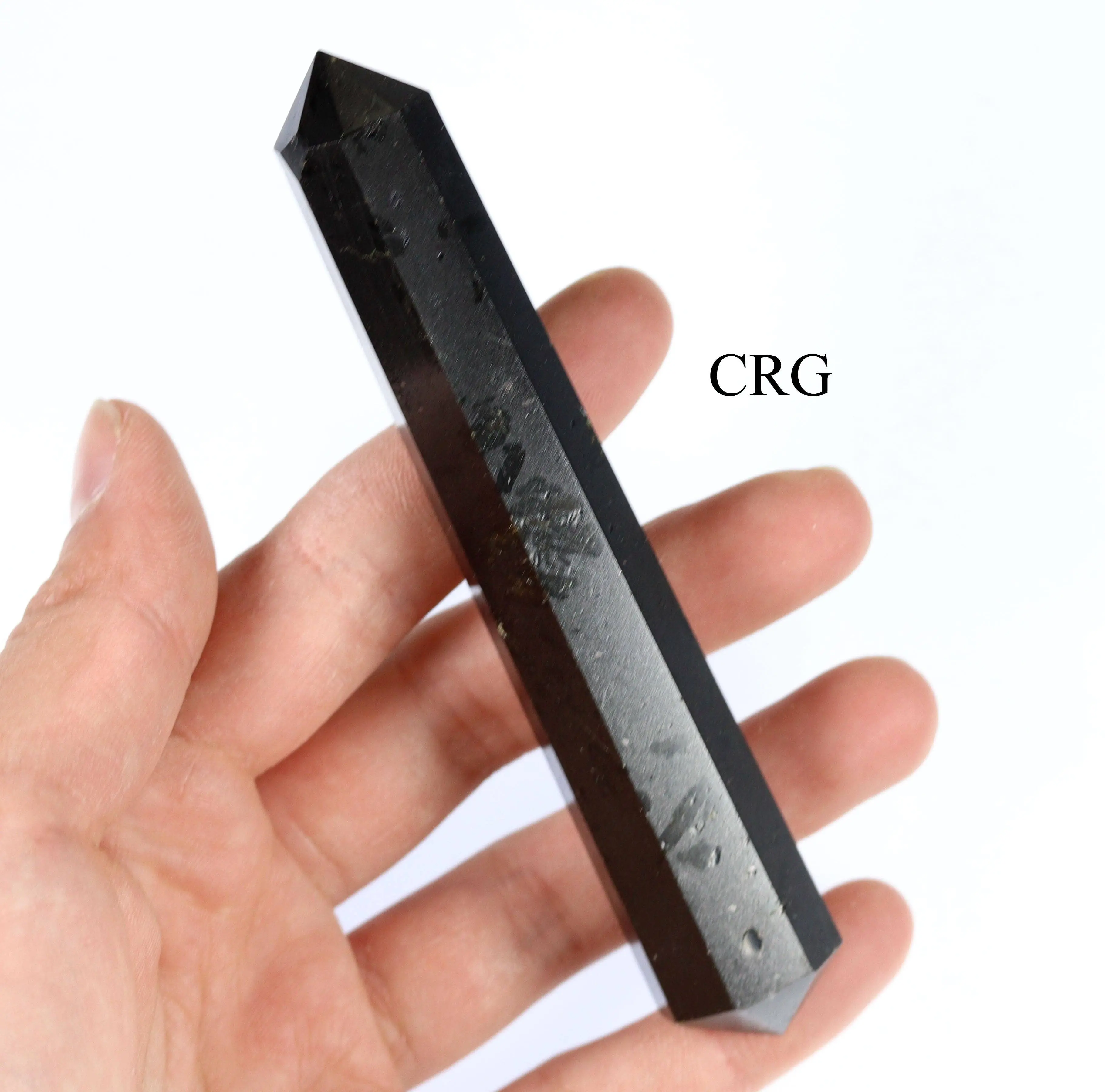 Black Tourmaline Wand – Double Terminated Tool Neutralize Protection Energy Work Negative Energy Absorb Spiritual Development Crystal Grounding