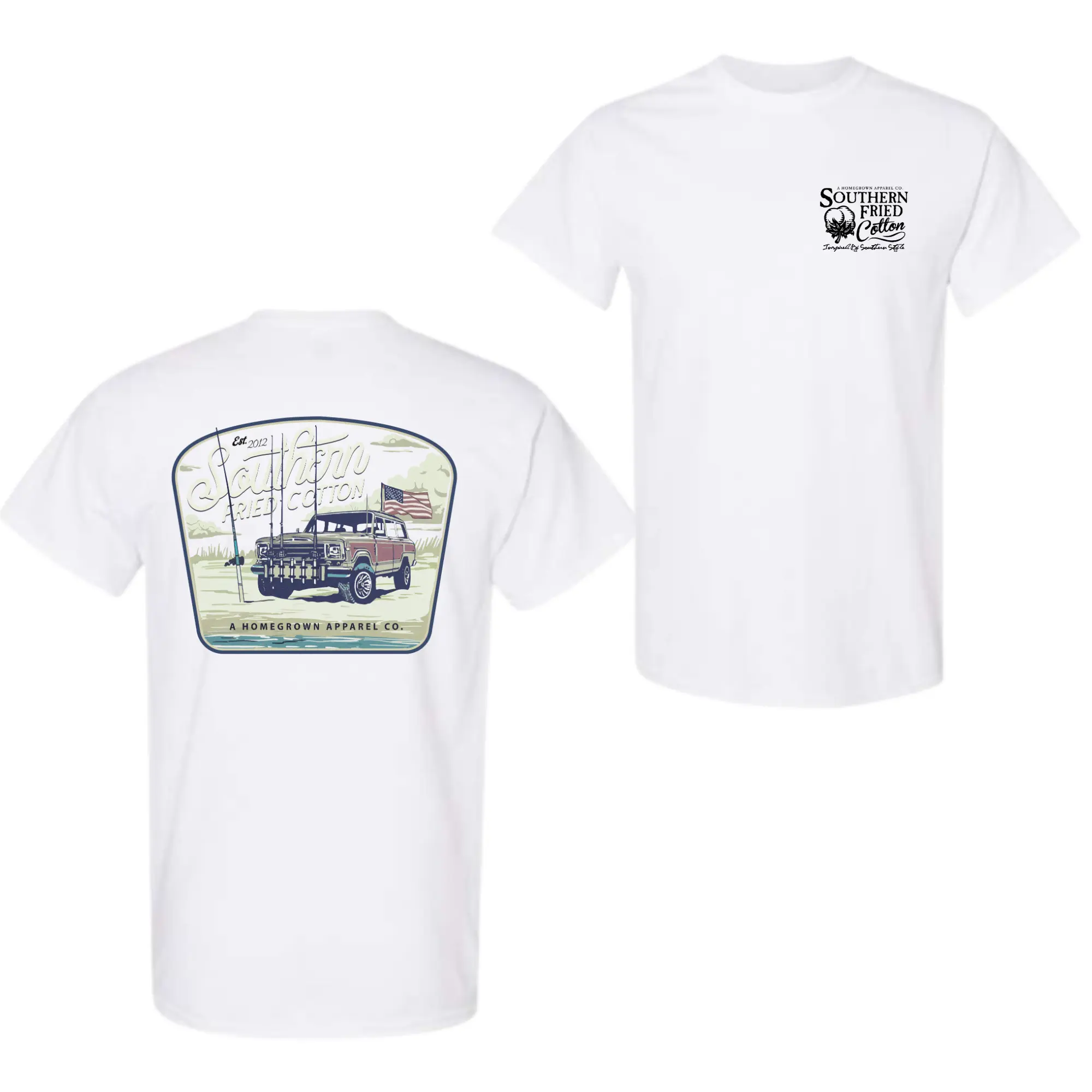Southern Fried Cotton Surf Fishing T-Shirt, Coastal Angler Graphic Tee for Men Women, Beach Fishing Outdoor Shirt, Casual Cotton Streetwear, Vintage Style Clothing Merch, Men’s T-Shirts, Summer T-Shirts Trendy Shirt, Vintage Tees