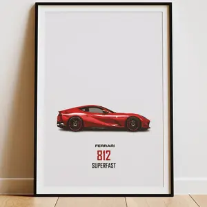 Ferrari 812 Superfast Poster - Ferrari 812 Superfast Print - Car Print - Car Wall Art - Car Poster - Boys Room Decor49