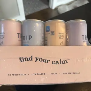TRIP Lightly Sparkling Wellness Drink for Calm & Focus, Functional Botanical Beverage with Magnesium Ashwagandha Lion’s Mane L-Theanine, Low Calorie Vegan