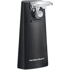Hamilton Beach Electric Kitchen Can Opener with Magnetic Lid Holder, Washable Black Kitchen Utensil