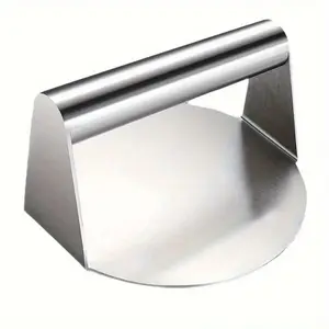 Stainless Steel Burger Press, Non-Stick Hamburger Patty Maker, Ergonomic Handle, Flat Surface, Ideal BBQ Kitchen Tool