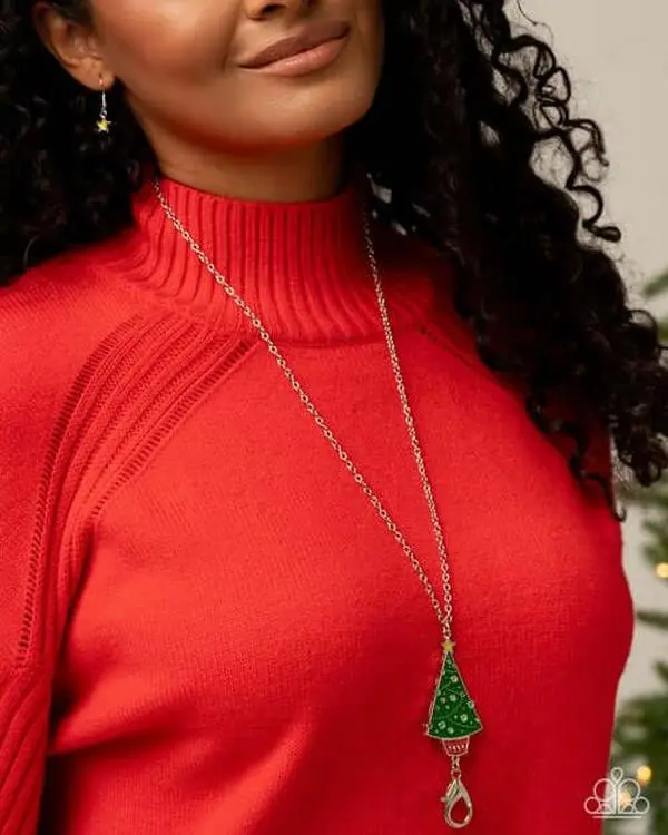 Charming Christmas Paparazzi Lanyard RED