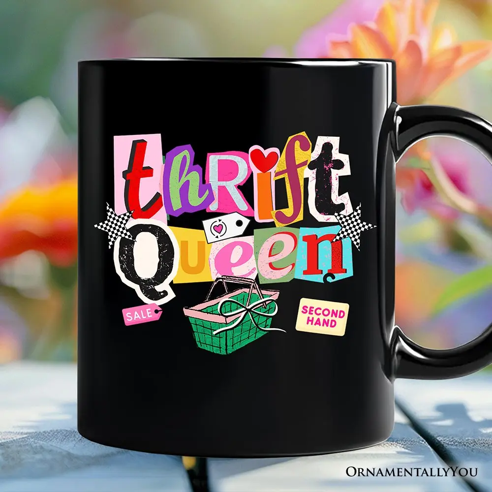 Thrift Queen Mug, Colorful Second Hand Shopping Gift