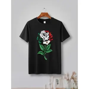 Graphic print, short sleeve t-shirt, women's clothing, graphic t-shirt, suitable for women's spring summer autumn, daily wear short sleeve tops