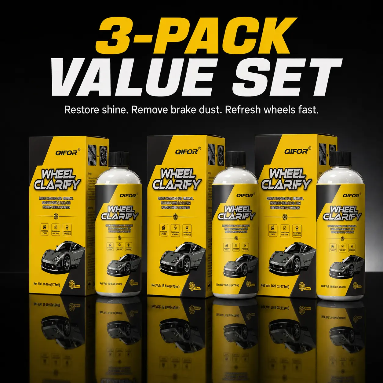 Wheel Cleaner - 16 Oz Tire Cleaning &Rim Care Solution, Safe Versatile Brake Dust Remover forAlloy, Chrome, Aluminum Rims & White Wall Tires (Idealfor Wheel Maintenance)