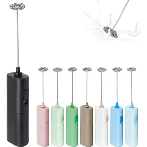 Electric Milk Frother,  Operated Drink Blender,  Maker Mixer, Milk Frother Handled for Coffee, Latte, Matcha,  (Black)