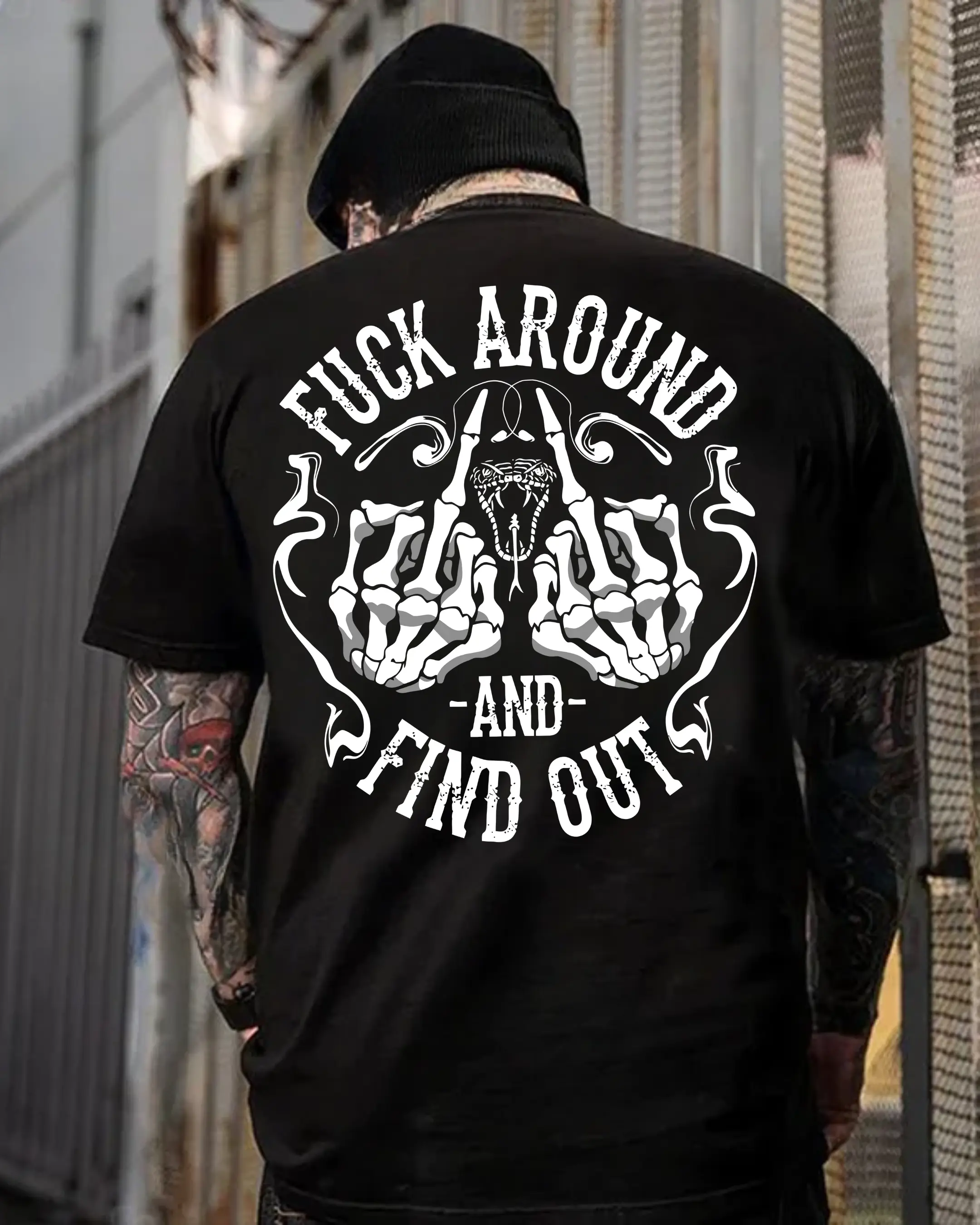 Fuck Around and Find Out Hoodie – Badass Skeleton Middle Finger 