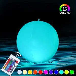 Color-Changing Inflatable LED Light Ball, Floating Pool Lamp, Wireless LED Lights, Garden Party Atmosphere Decor, Includes Remote and Light Case