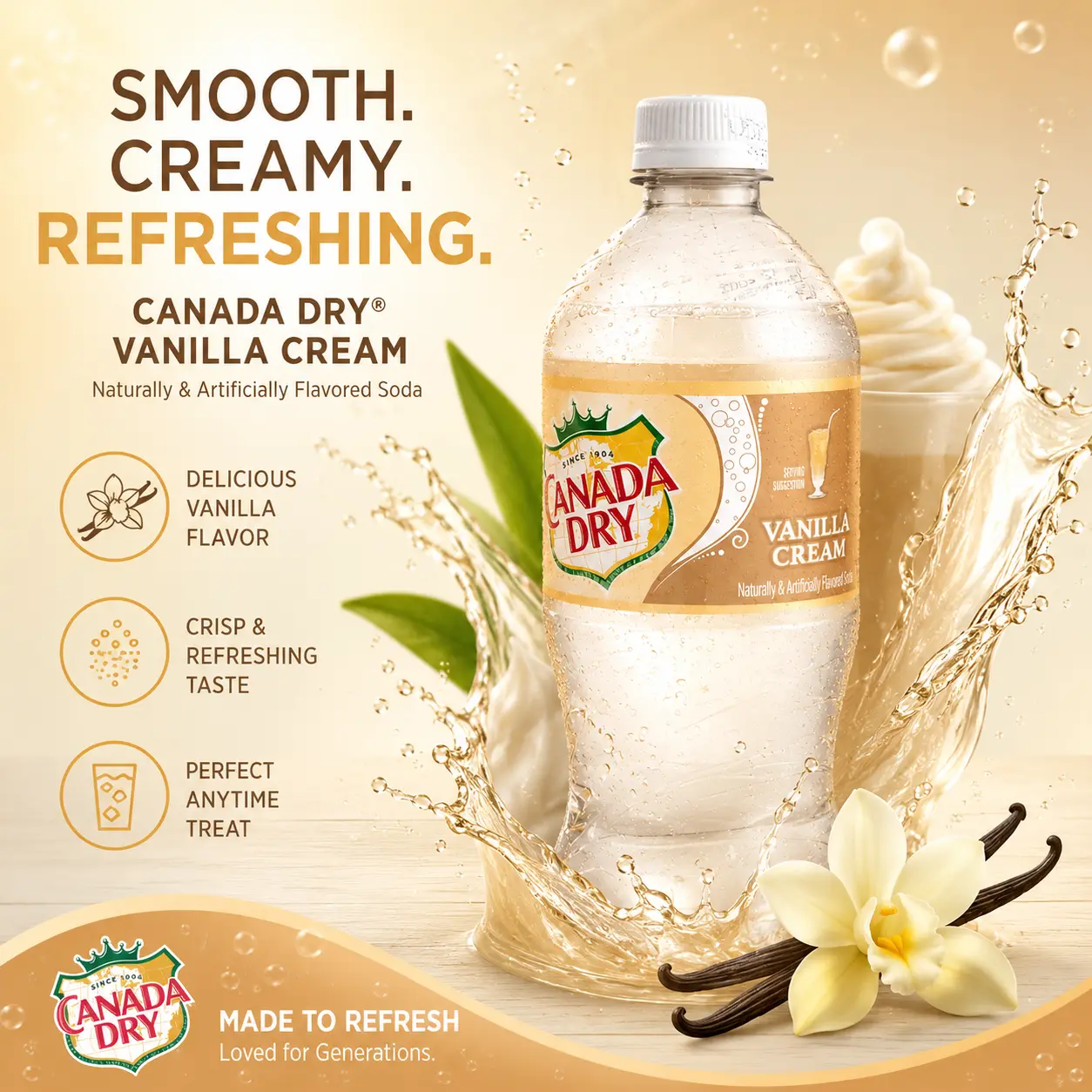 Canada Dry Vanilla Cream Soda - Limited Import Bottle