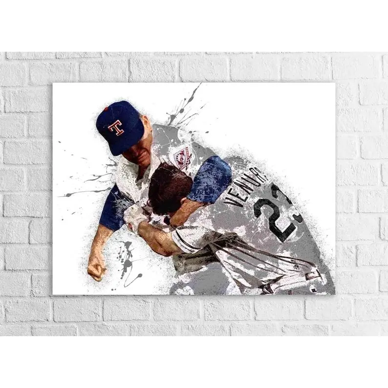 Nolan Ryan vs Robin Ventura Fight Poster, Texas Rangers, Poster Print Unframed, Man Cave, Kids room, Office
