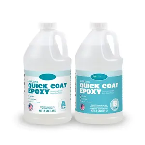 Amazing Quick Coat Epoxy (1 Gal) -  Curing,  Clear, High-Gloss Durable Finish - Works  , Metal, Stone &  - Ideal for  Art, Tumblers,  Decor & DIY Craft Projects
