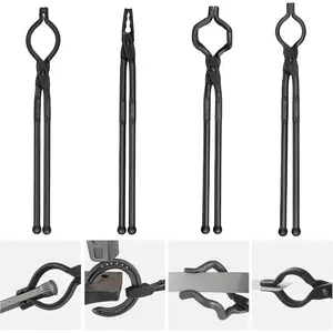 VEVOR Blacksmith Tongs, 4 PCS: V-Bit Bolt, Wolf Jaw, Z V-Bit Gripping - A3 Carbon Steel, 18' for Blacksmiths BladesmithsVEVOR Super Brand Day