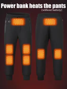 Autumn Winter Heated Ankle Pants, Sports Pants, Waterproof Windproof Scratch Resistant, Skiing, 8 Heating Zones, Unisex Outdoor Daily Use