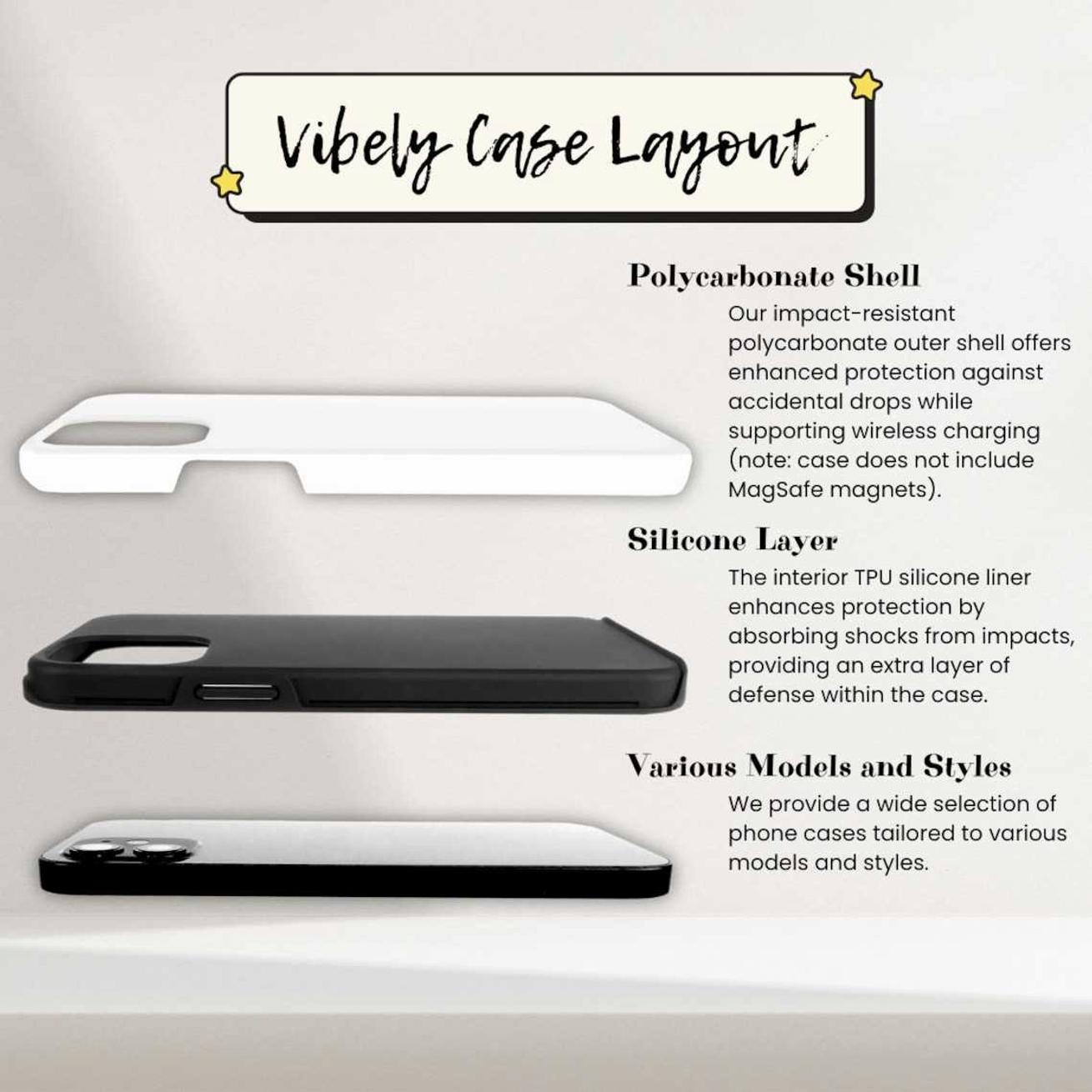 Custom Initials Solid Color Phone Case, Personalized Monogram Phone Case