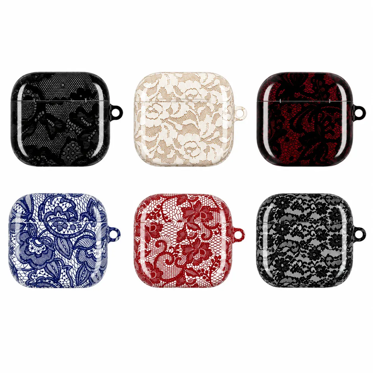 Lace Elegance AirPods Case - Elegant Floral Lace Pattern Cute Aesthetic Protective Cover for AirPods Pro 2 1 3 4